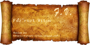 Fürszt Vitus névjegykártya